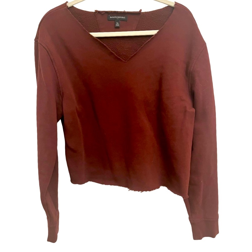 Banana republic Cropped feel good raw hem sweater